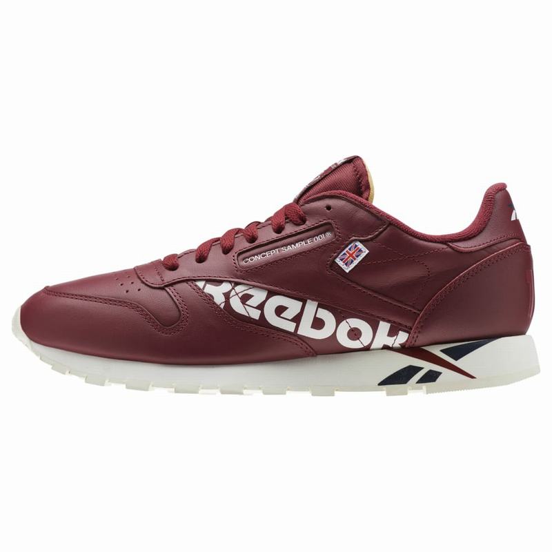 Reebok Classic Leather Mu Tenisky Panske - Bordove/Biele/Námornícka Modrá IQ7004AQ